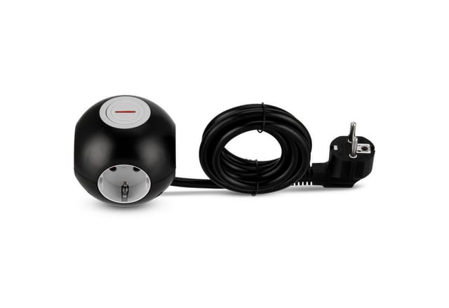 REV Powerglobe mit Schalter, 4-fach, schwarz/grau