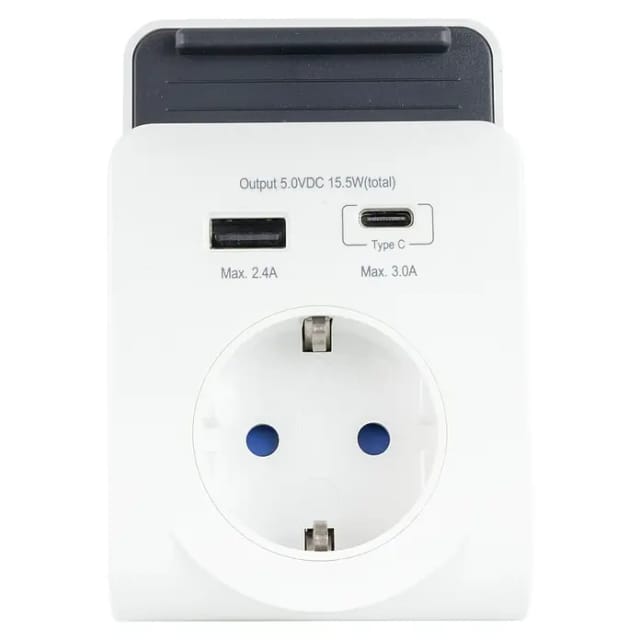 REV USB-Ladegerät mit Handyablage, 1x USB-A, 1x USB-C