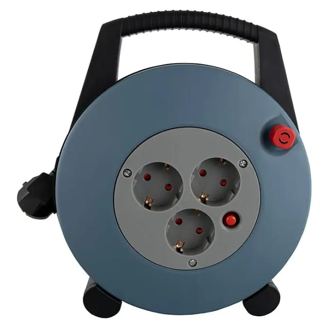 REV Kabelbox H05VV, 10 m, petrol/schwarz, IP20, 3-fach