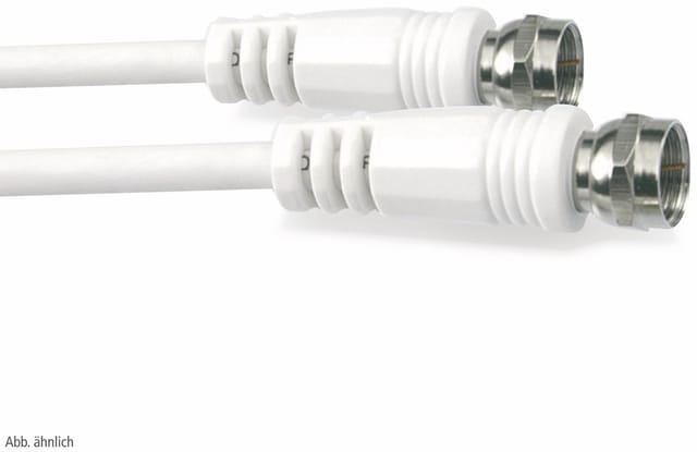 S-IMPULS SAT-Antennenanschlusskabel, 2x F-Stecker, weiß, 2,5 m, 80dB