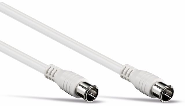 S-IMPULS SAT-Antennenanschlusskabel, 2x F-Quick-Stecker, weiß, 10 m, 100dB