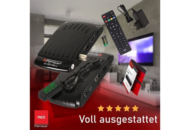 RED OPTICUM DVB-S2 HDTV Receiver AX 300 mini V3 mit PVR
