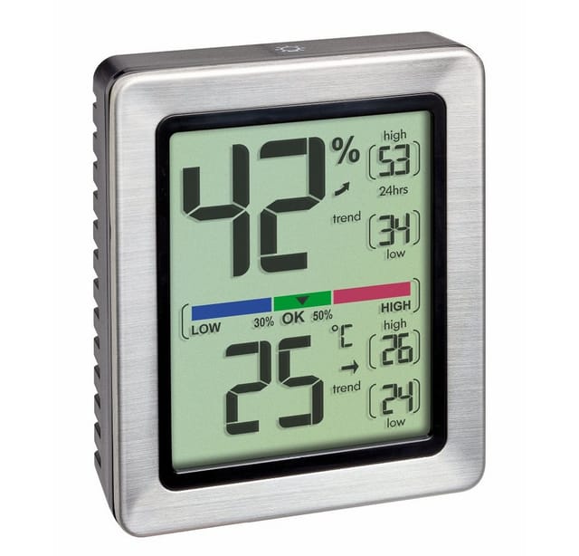 TFA Digitales Thermo-Hygrometer Exacto, 30.5047.54, silber