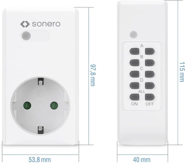 SONERO Funksteckdosen-Set S-RCS201, Indoor