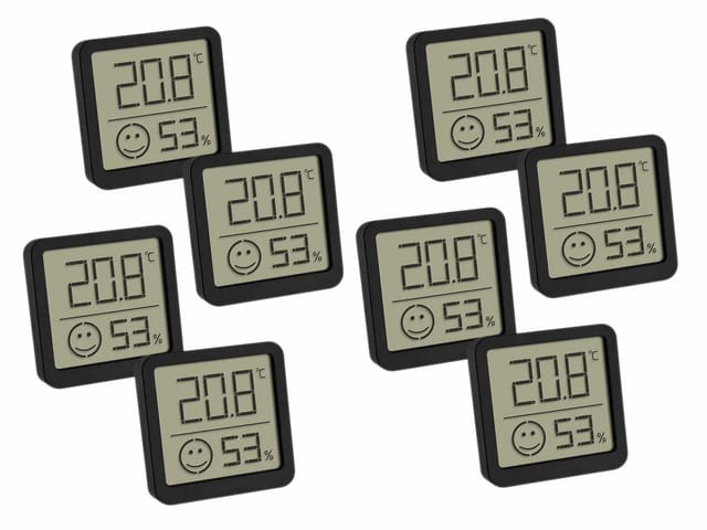 TFA Digitales Thermo-Hygrometer 30.5053.01.02, 8 Stück, schwarz