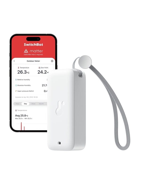 SWITCHBOT Thermometer Outdoor Meter, Innen/Außen, IP65, weiß