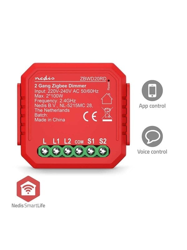 NEDIS Power Switch SmartLife, Einbaumodul, Doppelter Triac-Dimmer