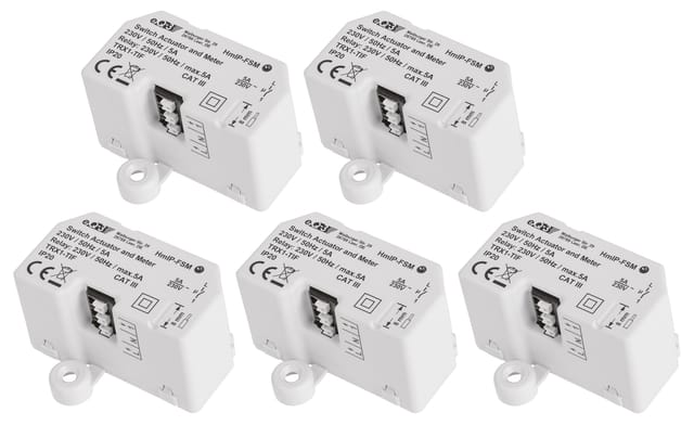 HOMEMATIC IP Smart Home 142721A0 Schalt-Mess-Aktor, 5 A, Unterputz, 5 Stück