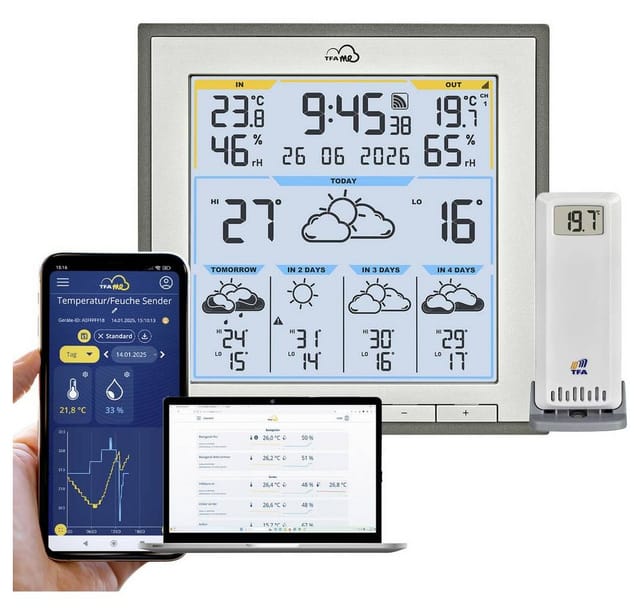 TFA WLAN Funk-Wetterstation TFA.me ID-08 35.8105.10, anthrazit