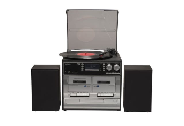 DENVER Stereoanlage MRD-166, DAB+/FM, CD-Player, Turntable, Dual Cassettendeck