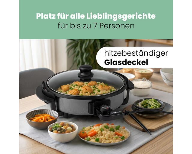 CLATRONIC Partypfanne PP 3401, Ø 32 cm, 1500 W, schwarz