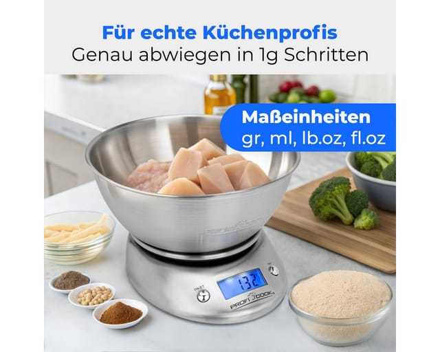 PROFI COOK Digitale Küchenwaage PC-KW 1040, inox