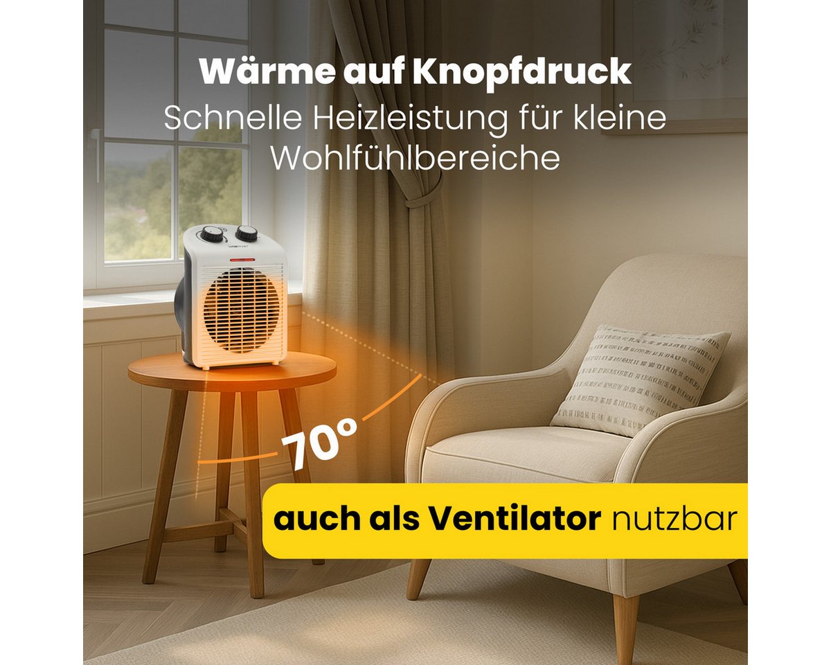 CLATRONIC Heizlüfter HL 3761, 2000 W, weiß Bild 4