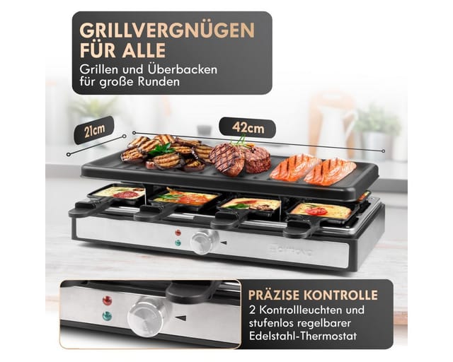 CLATRONIC Raclette RG 3757, 1400 W, 8 Personen, schwarz