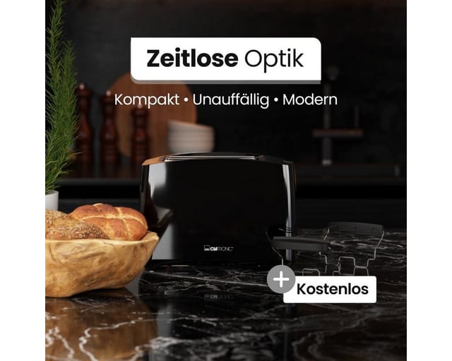 CLATRONIC Toaster TA 3801, 2 Scheiben Toaster, schwarz