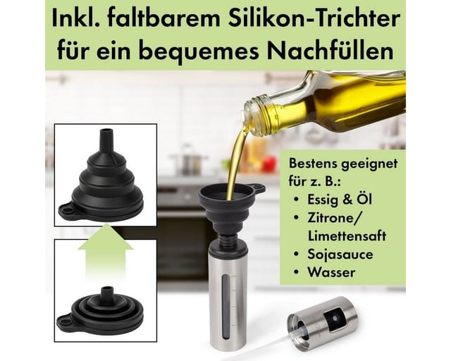 PROFI COOK Essig- und Ölsprüher 2er Set, PC-EOS 1270, Edelstahl, je 100ml