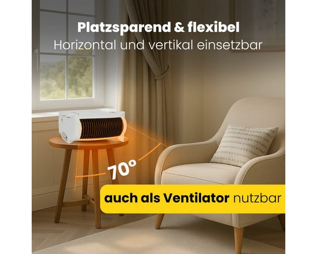 CLATRONIC Elektrischer Heizlüfter HL 3838, 2000 W, Weiß