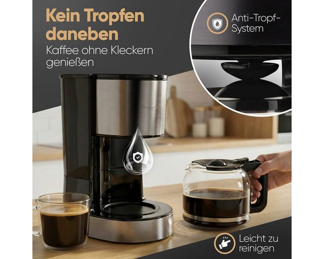 PROFI COOK Kaffeemaschine PC-KA 1330, 1,5L, 12-14 Tassen, Edelstahlfront, 800W