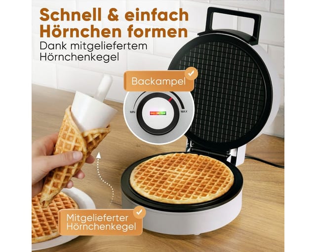CLATRONIC Hörnchenautomat HA 3833, für Eis- und Honigwaffeln, Ø 20cm