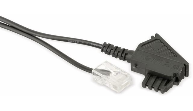 S-IMPULS DSL-Anschlusskabel TAE-F auf RJ45 8P2C, schwarz, 1 m