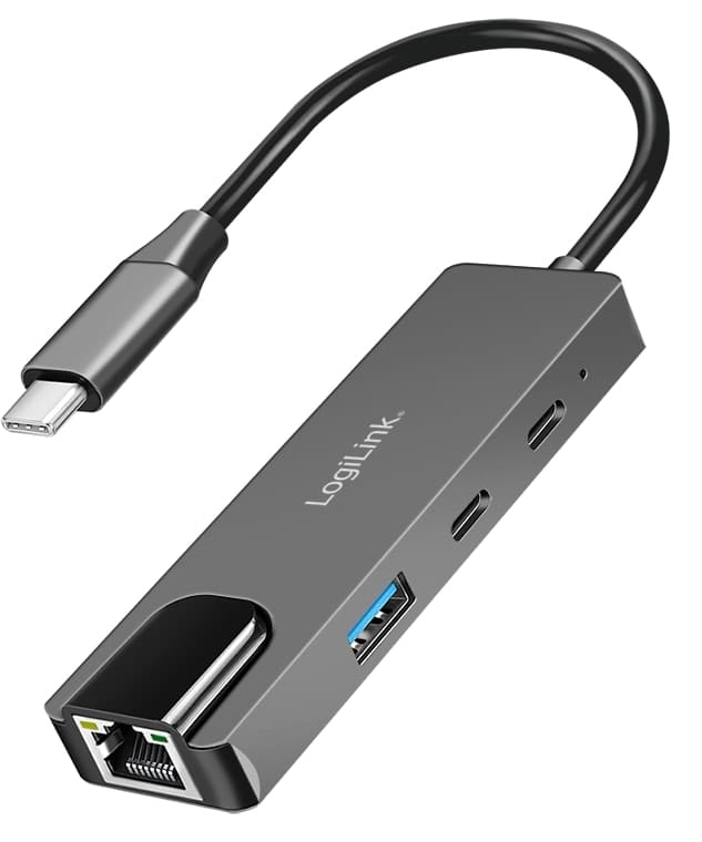 LOGILINK USB-C Hub UA0432 3Port 2,5G Gigabit Ethernet-Adapter