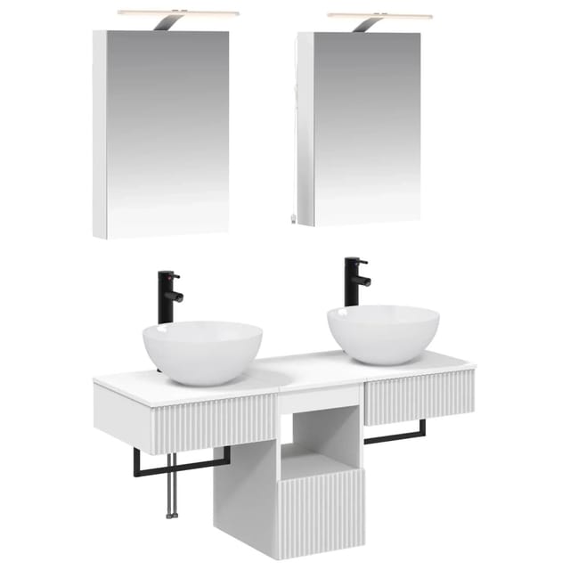 vidaXL Badezimmerschrank-Set 5-Tlg Weiß 40 x 10,5 x 60,5 cm 3406271