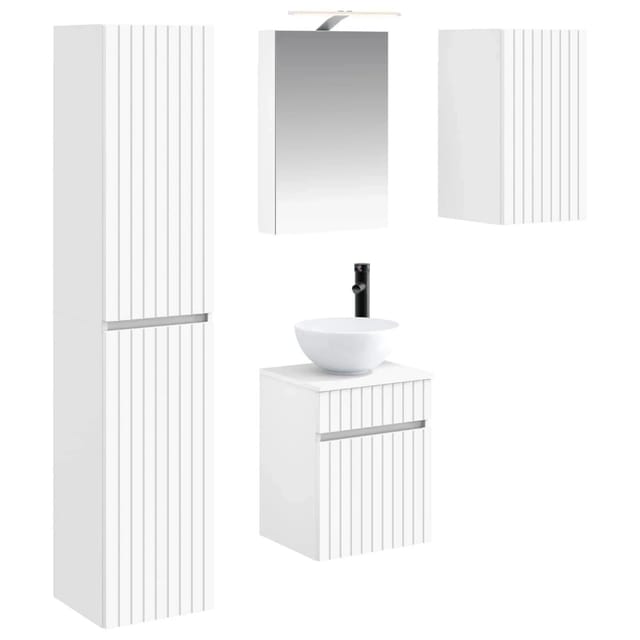vidaXL Badezimmerschrank-Set 5-Tlg Weiß 40 x 10,5 x 60,5 cm 3407335