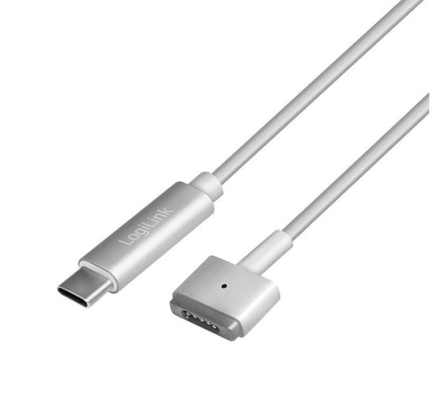 LOGILINK USB-C Ladekabel PA0226, 1,8 m, zu Apple Mag Safe 2, silber