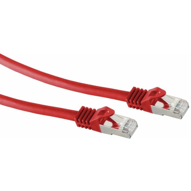 S-IMPULS RJ45 Patchkabel S/FTP (PIMF), m. CAT.7 Rohkabel, 20 m, rot