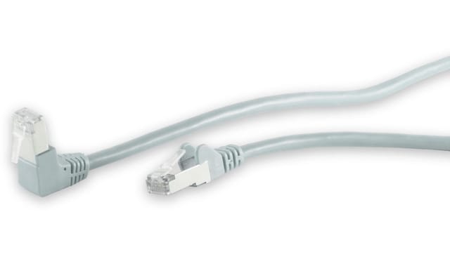 S-IMPULS CAT.6 Patchkabel, S/FTP, 90°-gerade, 0,25 m, grau