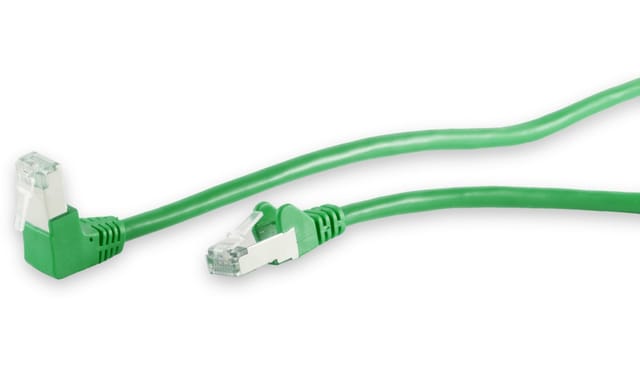 S-IMPULS CAT.6 Patchkabel, S/FTP, 90°-gerade, 0,5 m, grün