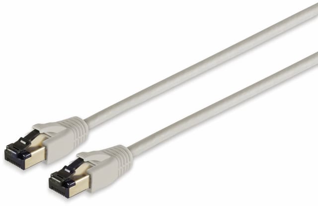 S-IMPULS Patchkabel CAT 8.1, F/FTP, LSZH, grau, 0,5 m