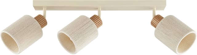Brilliant Deckenstrahler Arlo, ohne Leuchtmittel, E27 Fassung, Strahler schwenkbar, Metall/Holz/Textil, beige