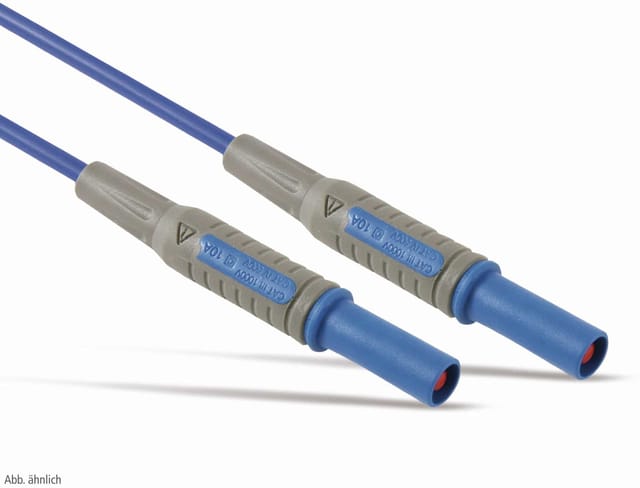 Messleitung mit Sicherheitssteckern, 0,5 m, blau