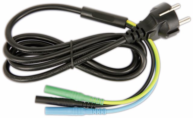 Messleitung, Schutzkontaktstecker zu 3x Sicherheitsstecker 4 mm, 1,5 m