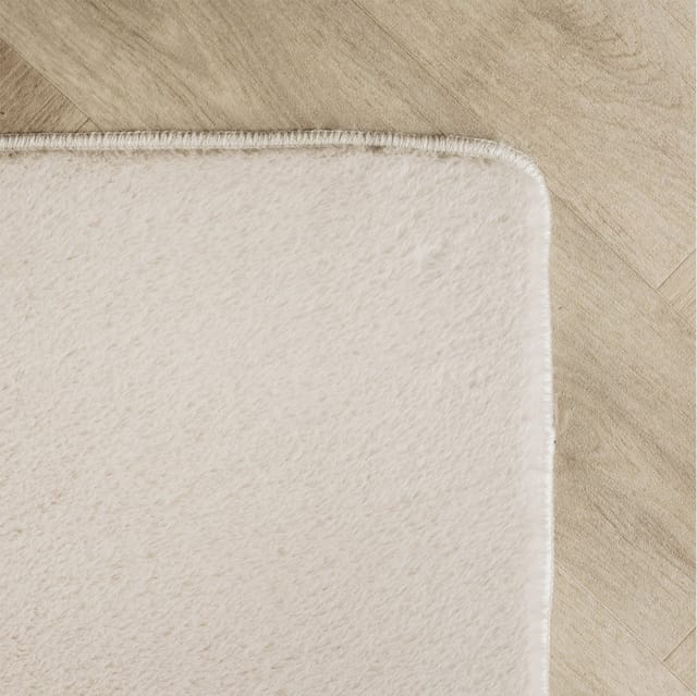 KADIMA DESIGN Teppich Kurzflor Teppich ISAR Uni Waschbar Rutschfest Läufer Flur Bad, Rechteckig, Höhe: 13 mm, Creme, 60x100 cm, Strapazierfähig Esszimmerteppich Waschbar