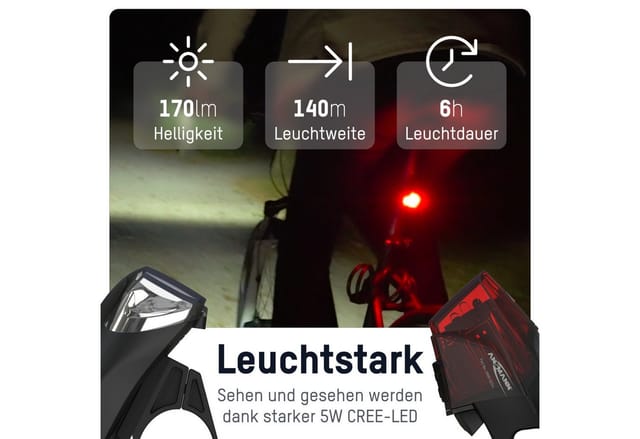 ANSMANN LED-Fahrrad-Beleuchtungs-Set, 1600-0254