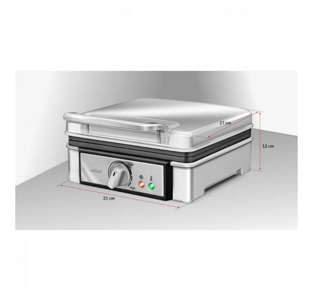 MPM 2-in-1-Kombi-Waffeleisen MGO-13 Waffeleisen 1400 W, tiefe Antihaftplatten, 2 Waffeln, Extra tiefe Backformen, Bräunungswahl, Antihaft