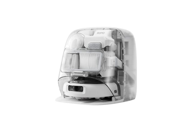 DJI ROMO Saugroboter ROMO P2 Clean More Combo mit Wischfunktion und transparentem Design