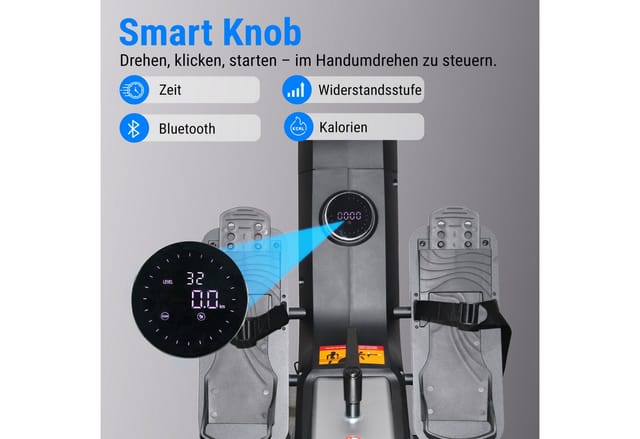 AsVIVA Rudergerät RA12, 3D-Rudergelenke, 32 Widerstandsstufen, Klappbar & Bluetooth