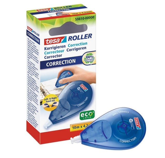 TESA Roller Korrigieren ecoLogo® Seitwärtsroller, 10m:4,2mm, 59810-00000-01