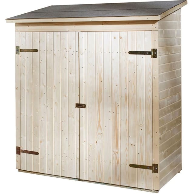 Weka Terrassenschrank mit Flachdach und Doppeltür, natur Größe 2