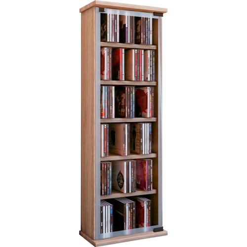 VCM CD Regal Holz CD Schrank mit ESG-Sicherheitsglastüren für 204 CDs oder 72 DVDs Maße: H. 92 x B. 31 x T. 18 cm Blu ray Regal CD Regal - Classic