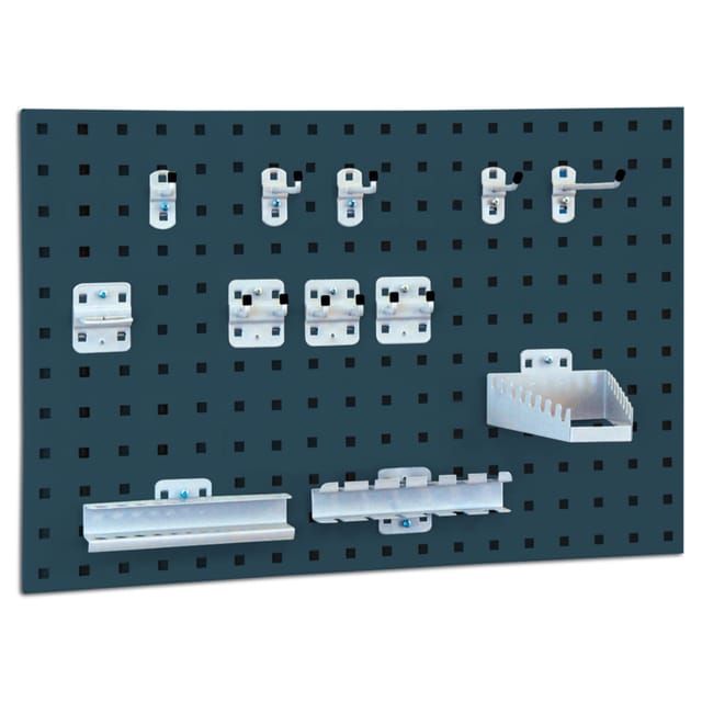 BRB System-Lochplatte mit Haken- und Halter-Set, Anthrazitgrau