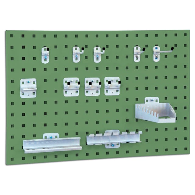 BRB System-Lochplatte mit Haken- und Halter-Set, resedagrün