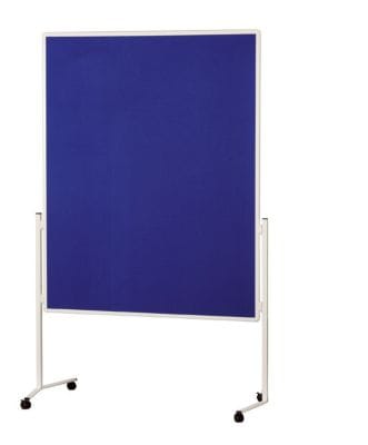 magnetoplan Moderationstafel weißer Rahmen, ungeteilt, mobil - Filz blau