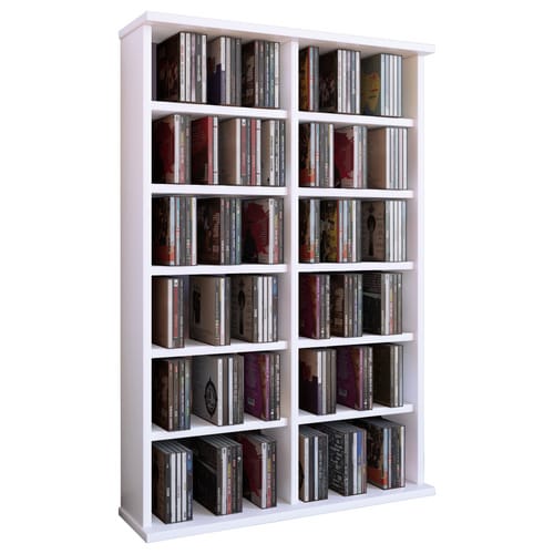 VCM Holz CD DVD Stand Regal CD Regal mit Platz für 300 CDs oder 130 DVDs oder 72-Videos Maße: H. 92 x B. 60 x T. 18 cm. Elegantes DVD Regal Blu ray Regal CD Regal - Ronul