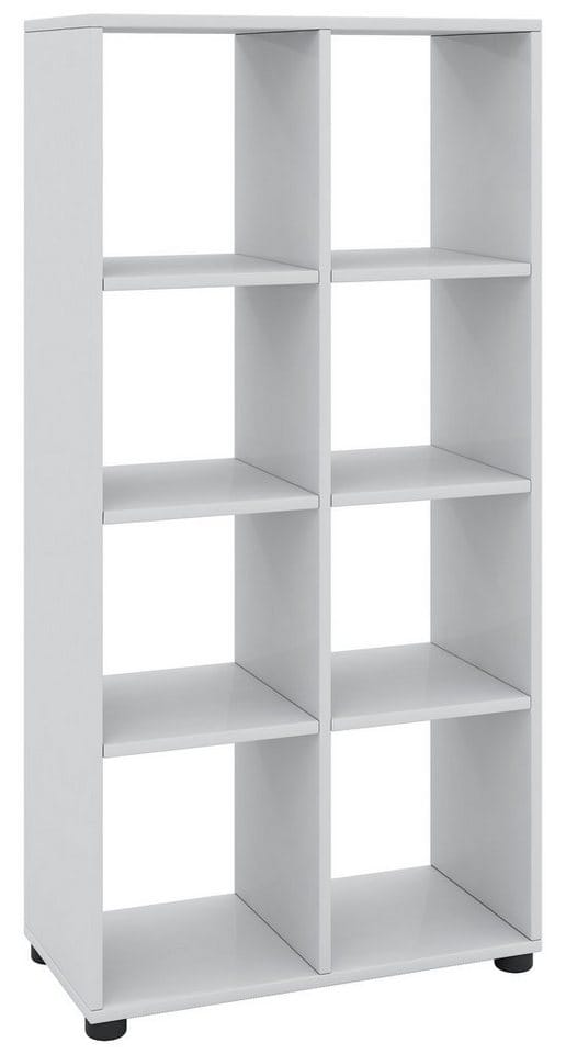 VCM Holzregal stehend platzsparendes Regal Maße: H. 123 x B. 60 x T. 30 cm Elegantes Regal stehend Aufbewahrungsregal Standregal - Benas- 2x4