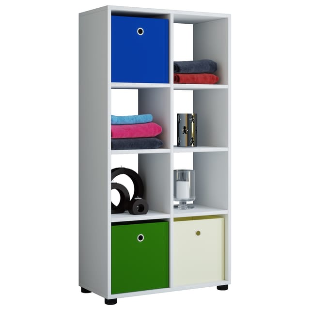 VCM Holz Badregal Badschrank Maße: H. 123 x B. 60 x T. 30 cm Raumteiler stehend - Benos-2x4 Fach
