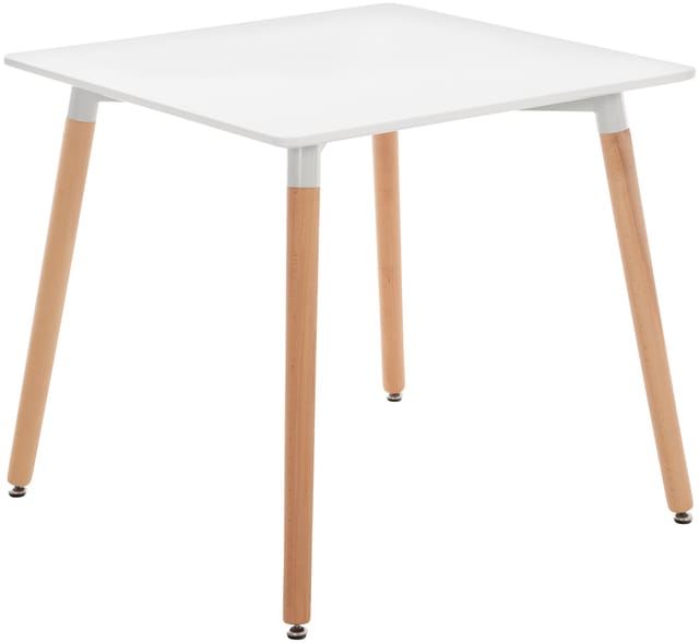 CLP Küchentisch Viborg I Esstisch Im Skandinavischen Design Für Wohnzimmer Mit MDF Tischplatte I Buchenholzgestell, Justierbare Bodenschoner